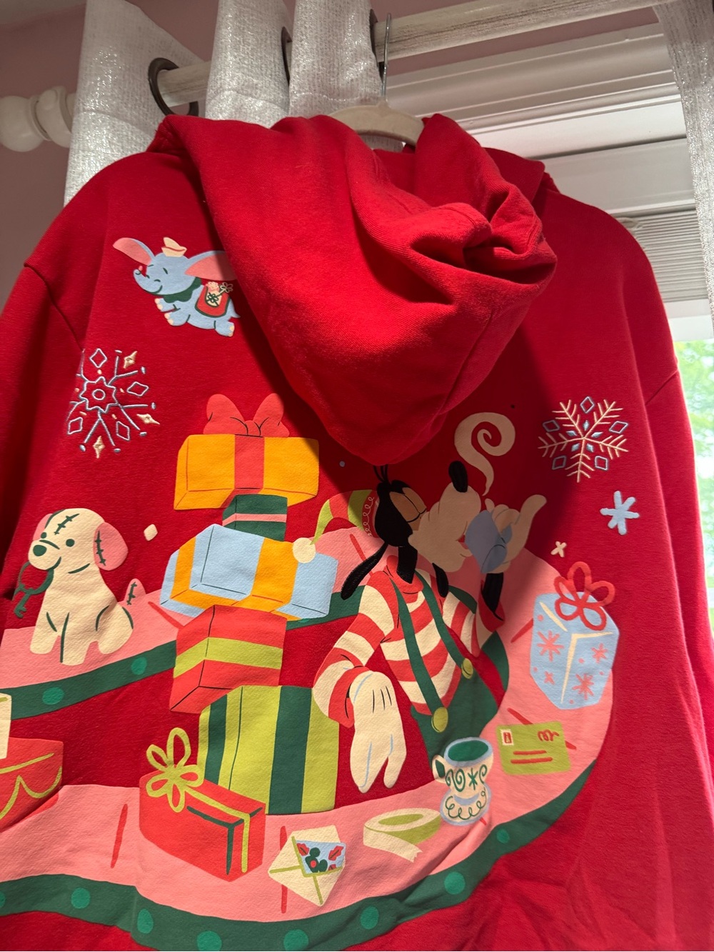 Disney Red & Green Mickey Mouse Holiday Pullover Hoodie - Picture 2 of 2